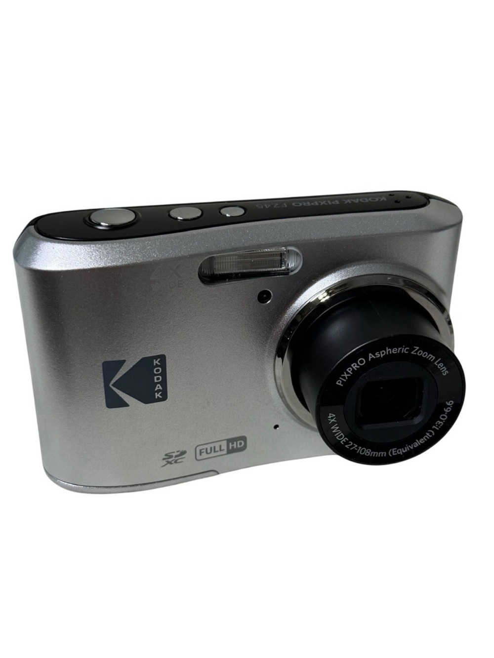 Kodak Pixpro FZ45 Digital Camera Bundle Silver Digicam Case SD Card Skin Straps